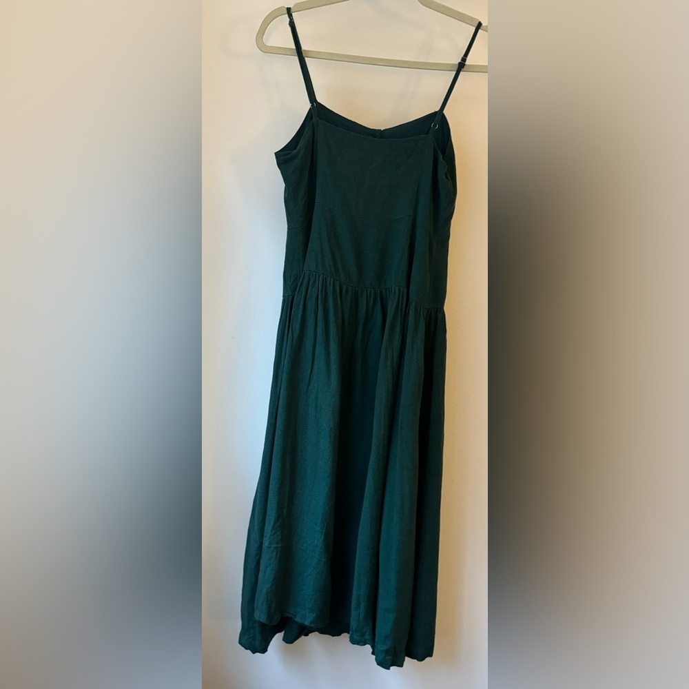 Urban Outfitters | Linen Button Down Drop Waist Midi Dress | Size: S - Picture 6 of 8